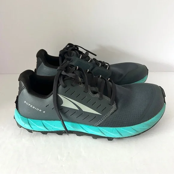 Altra Superior 5 Trail Running Shoes Zero Drop Womens 8.5 Gray Green AL0A5483202 - Picture 3 of 13